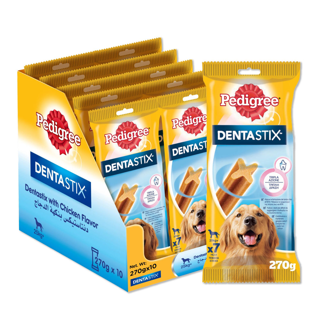 Pedigree DentaStix Daily Oral Care Zahnpflegesnack für grosse Hunde – Hundeleckerli mit Huhn- &amp; Rind