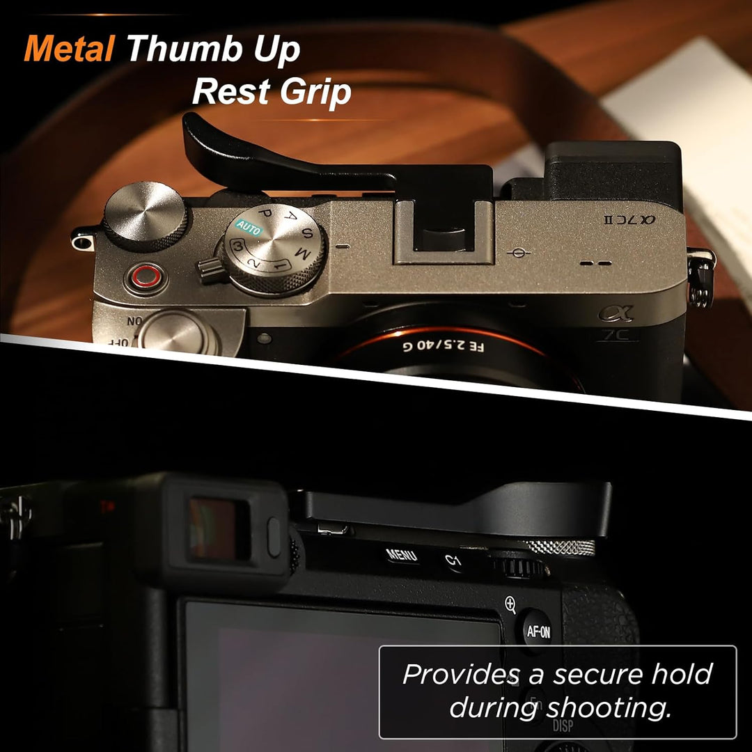 Haoge THB-S7CR-B Daumengriff aus Metall für Sony a7cii A7CR Kamera-Zubehör, schwarzer Blitzschuh, Da