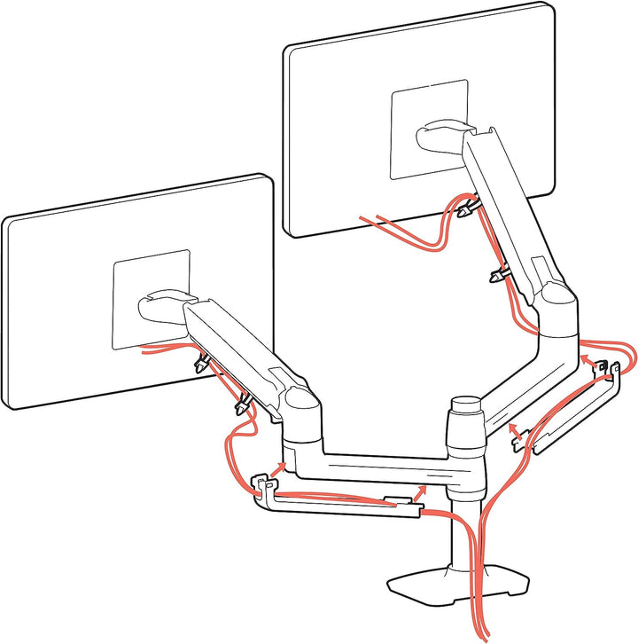 ERGOTRON 45-492-216 LX Doppelschirmlösung für Tischmontage LX hoher Pfahl 2 Monitore LX Arm Standard