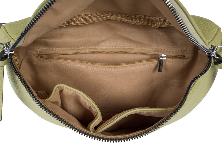 styleBREAKER Damen Halbmond Crossbody Schultertaschen Set 2-Teilig, Schultergurt mit Zick-Zack Raute