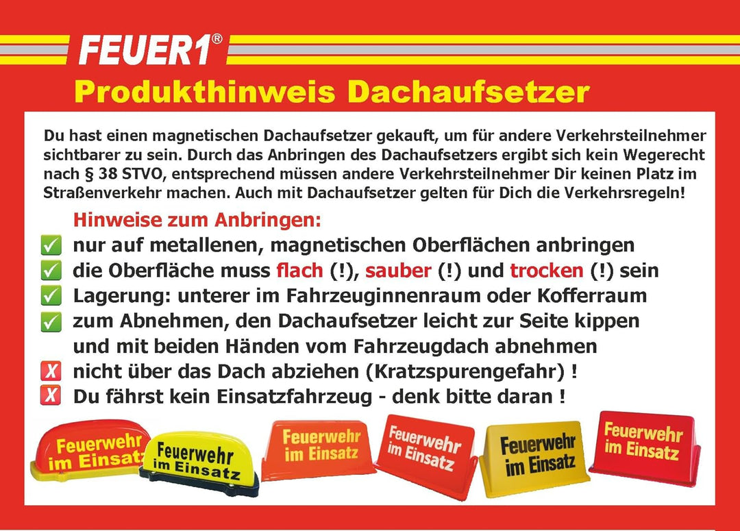 Dachaufsetzer Feuerwehr im Einsatz in gelb/schwarz