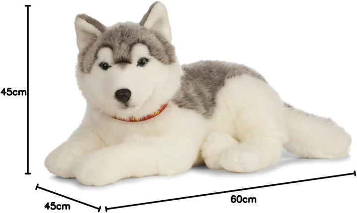 Living Nature Soft Toy - Grosses Stofftier Husky , grau und weiss (60cm) Husky (60cm), Husky (60cm)