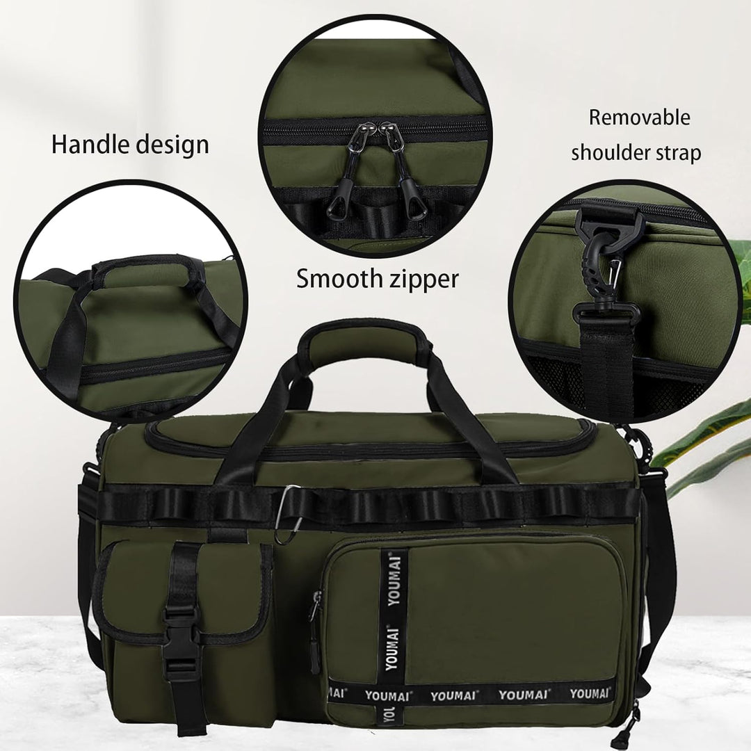 Reisetasche Damen Herren, 65L Wasserabweisende Sporttasche, Large Capacity Reise Tasche Gym Bag, mit