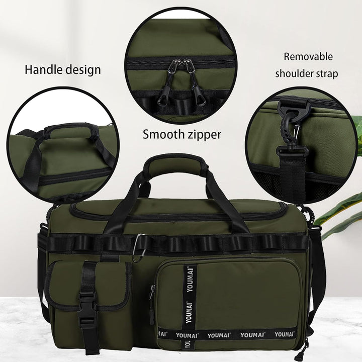 Reisetasche Damen Herren, 65L Wasserabweisende Sporttasche, Large Capacity Reise Tasche Gym Bag, mit