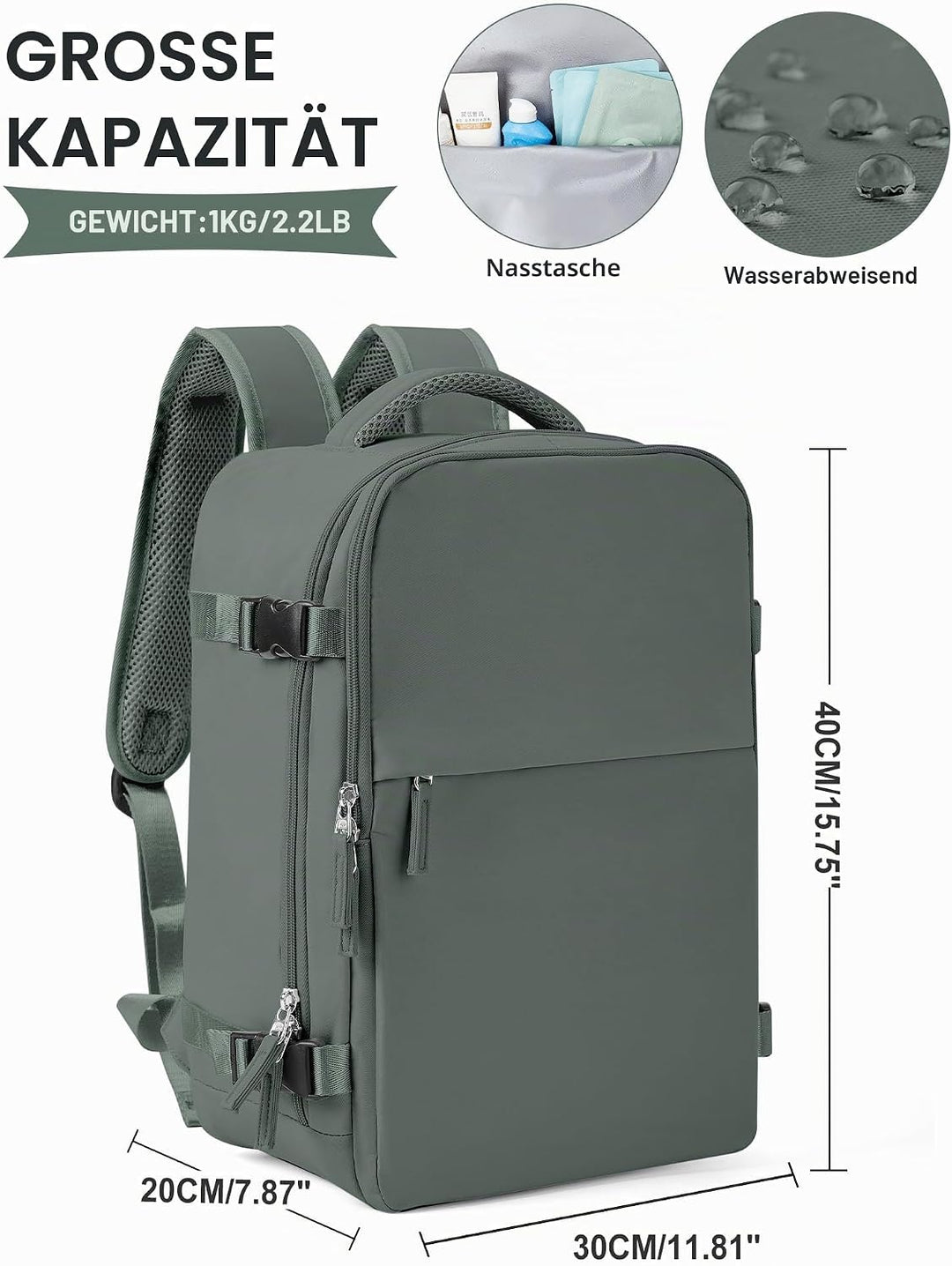 SZLX Vakuum Rucksack Ryanair Handgepäck 40x30x20 Wizzair Rucksack 40x20x25 für Ryanair Reiserucksack