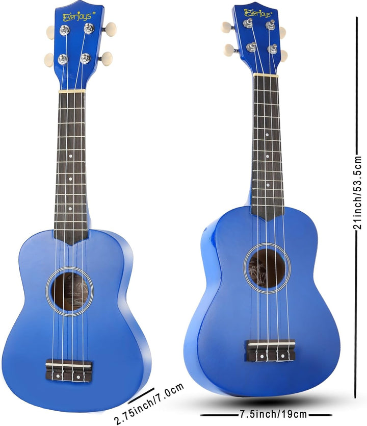 Sopran-Ukulele Anfängerset für Kinder Erwachsene Studenten mit kostenlosem Online-Unterricht 21 Zoll