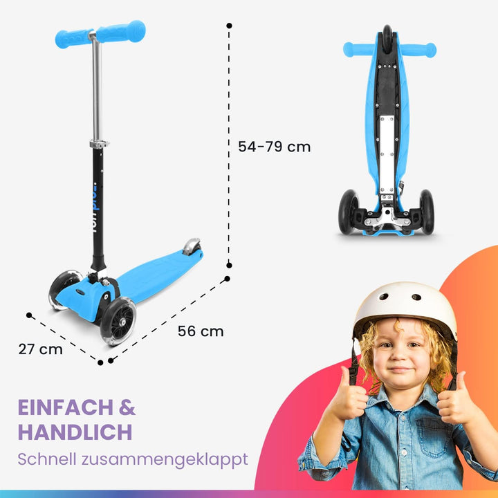 Fun Pro ONE Roller, der Sichere Premium Roller Kinder 3 Jahre, Vergleichstestsieger, LED Räder, falt