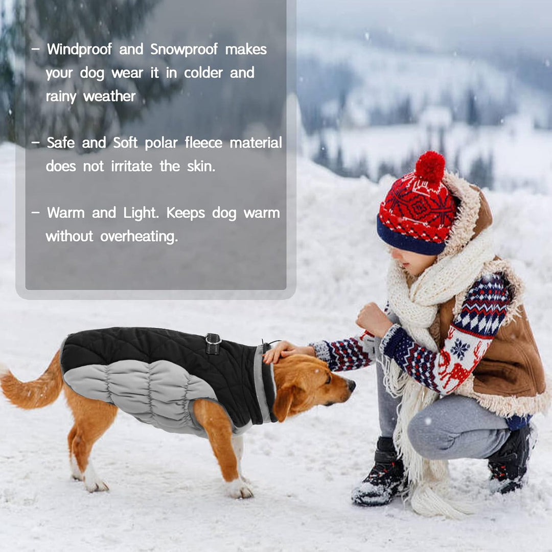 Kuoser Hundejacke Hundemantel für Mittelgrosse Hunde Winterweste Wasserdicht Wintermantel Mit Geschi
