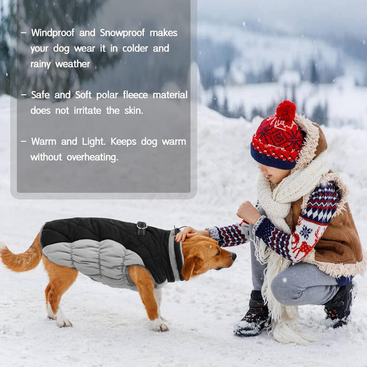 Kuoser Hundejacke Hundemantel für Mittelgrosse Hunde Winterweste Wasserdicht Wintermantel Mit Geschi
