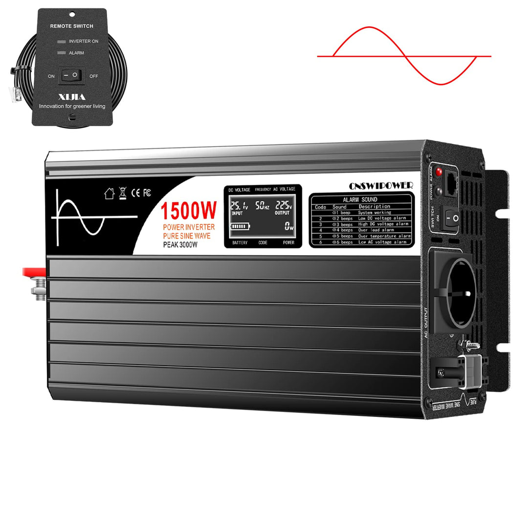 XIJIA LCD-display xijia Wechselrichter 24V reine Sinuswelle zu AC 230V 50Hz LCD-Anzeige Solarenergie