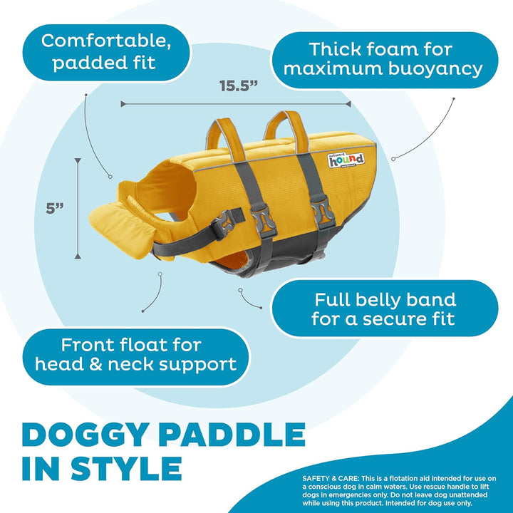 Outward Hound Granby Splash Yellow Hundeschwimmweste, Grösse M gelb Medium, gelb Medium (Chest Girth