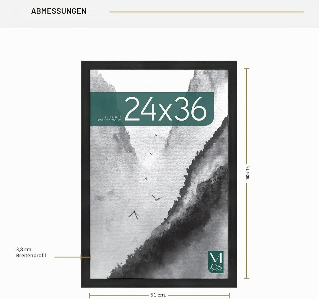 MCS Museum Posterrahmen, 61 x 91,5 cm, Onyx, 24 x 36 in Onyx-Holzmaserung 24 x 36 in, Onyx-Holzmaser