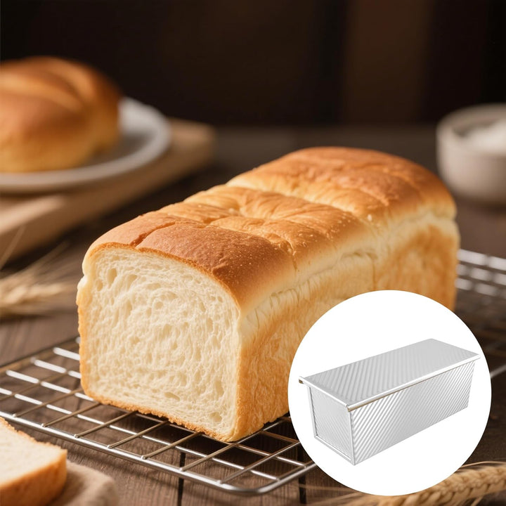 KEILEOHO Brotbackform mit Deckel 1 KG, Toastbrot Backform 1000g, Brot Kastenform Brotbackformen Toas