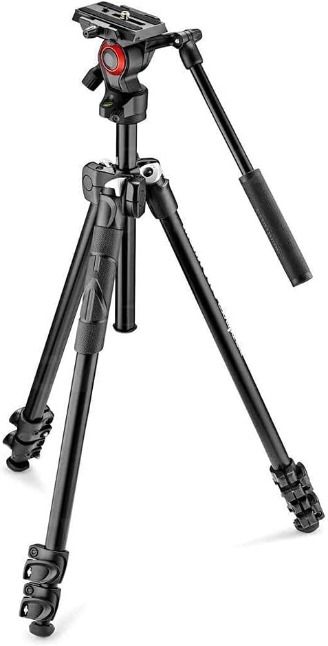 Manfrotto 290 leichtes Kamerastativ mit Befree-Live-Fluid-Kopf für Live-Aufzeichnungen Einzelbett, E