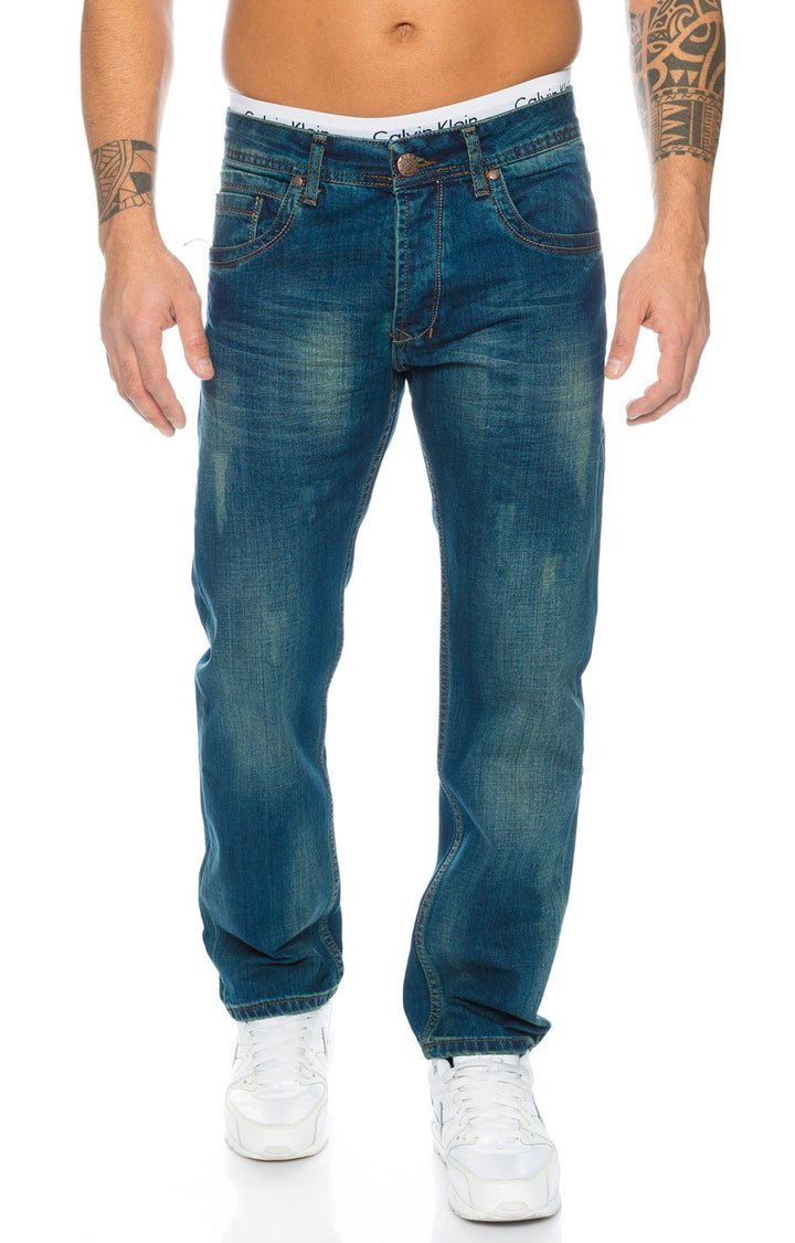Rock Creek Herren Jeans Hose Denim Stretch Regular Fit Jeanshose Stonewashed W29-W44 29W / 30L Rc-21
