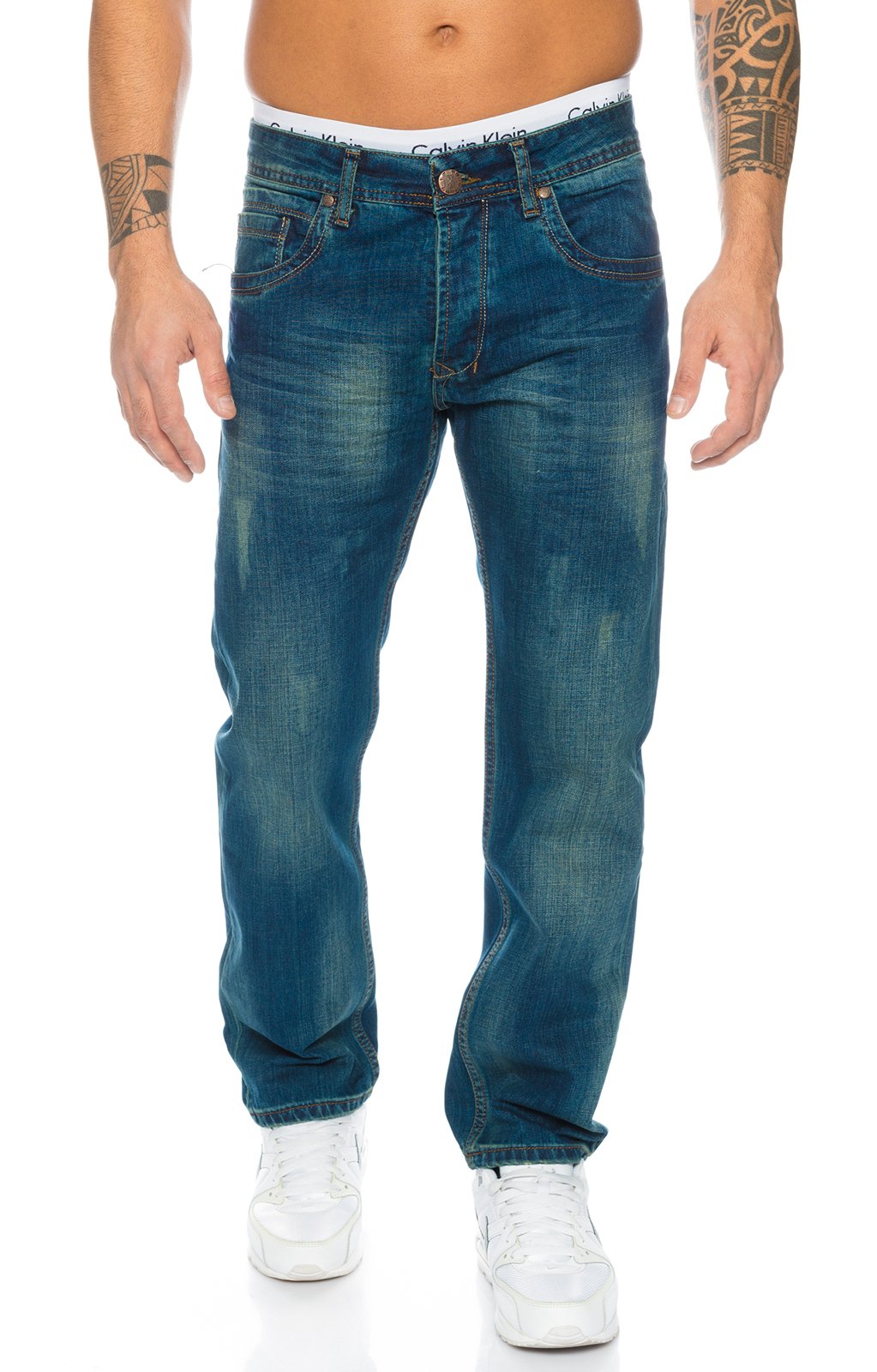 Rock Creek Herren Jeans Hose Denim Stretch Regular Fit Jeanshose Stonewashed W29-W44 29W / 30L Rc-21