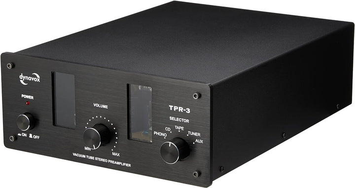 Dynavox Röhrenvorstufe TPR-3, Vorverstärker mit Röhren, 5 Cinch-Eingänge inkl. Phono-Eingang für Pla