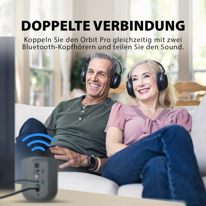 Avantree Orbit Pro - Bluetooth Audio Transmitter für TV mit Optischem oder AUX-Audioausgang (Inkl. S