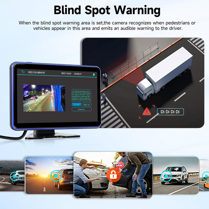 Digitale Wired Rückfahrkamera 5 Kamera kit mit 10.1 Zoll IPS Monitor mit 5M+15M Kabel, Rückfahrkamer