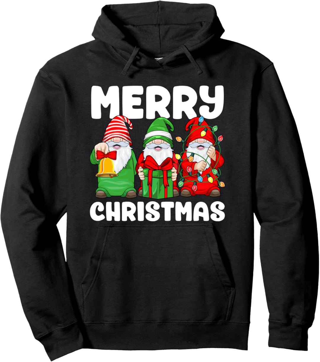 Merry Christmas Gnomies Weihnachtsmann-Zwerg, lustig, für Kinder Pullover Hoodie