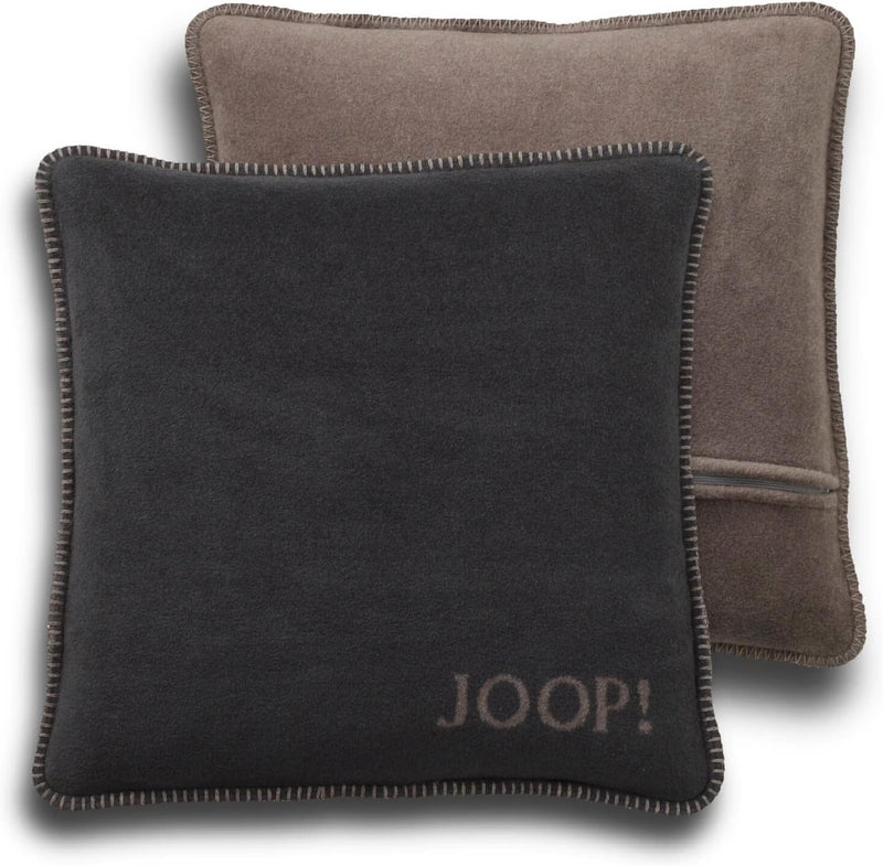 Joop! Kissenhülle Uni Doubleface Taupe-Anthrazit Baumwolle/Polyacryl, Masse: 50cm x 50cm, 651273 50