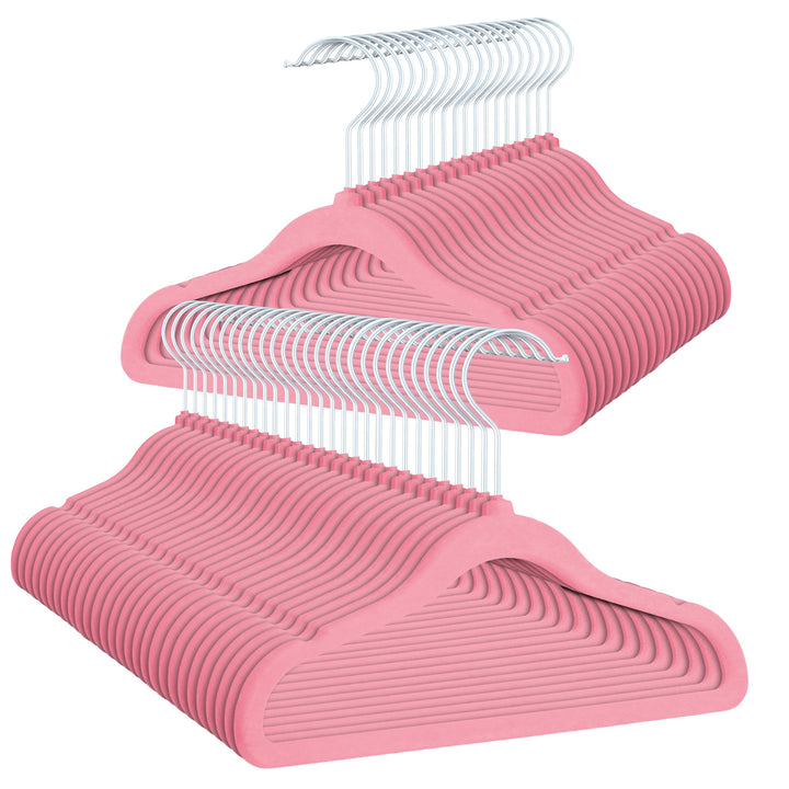 OGIVO Kleiderbügel Kinder Samt– 50er Set – Kinder Bügel aus Samt 30 cm – Samtkleiderbügel 360° drehb