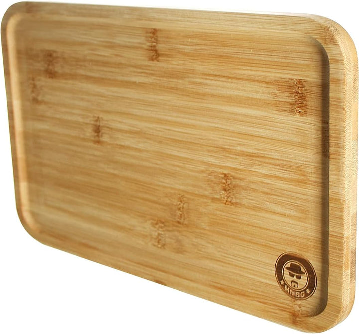 Heisenberg Rolling Tray aus Bambus, Drehtablett und Bröselschale zum Zigarettendrehen (32 x 21 cm),