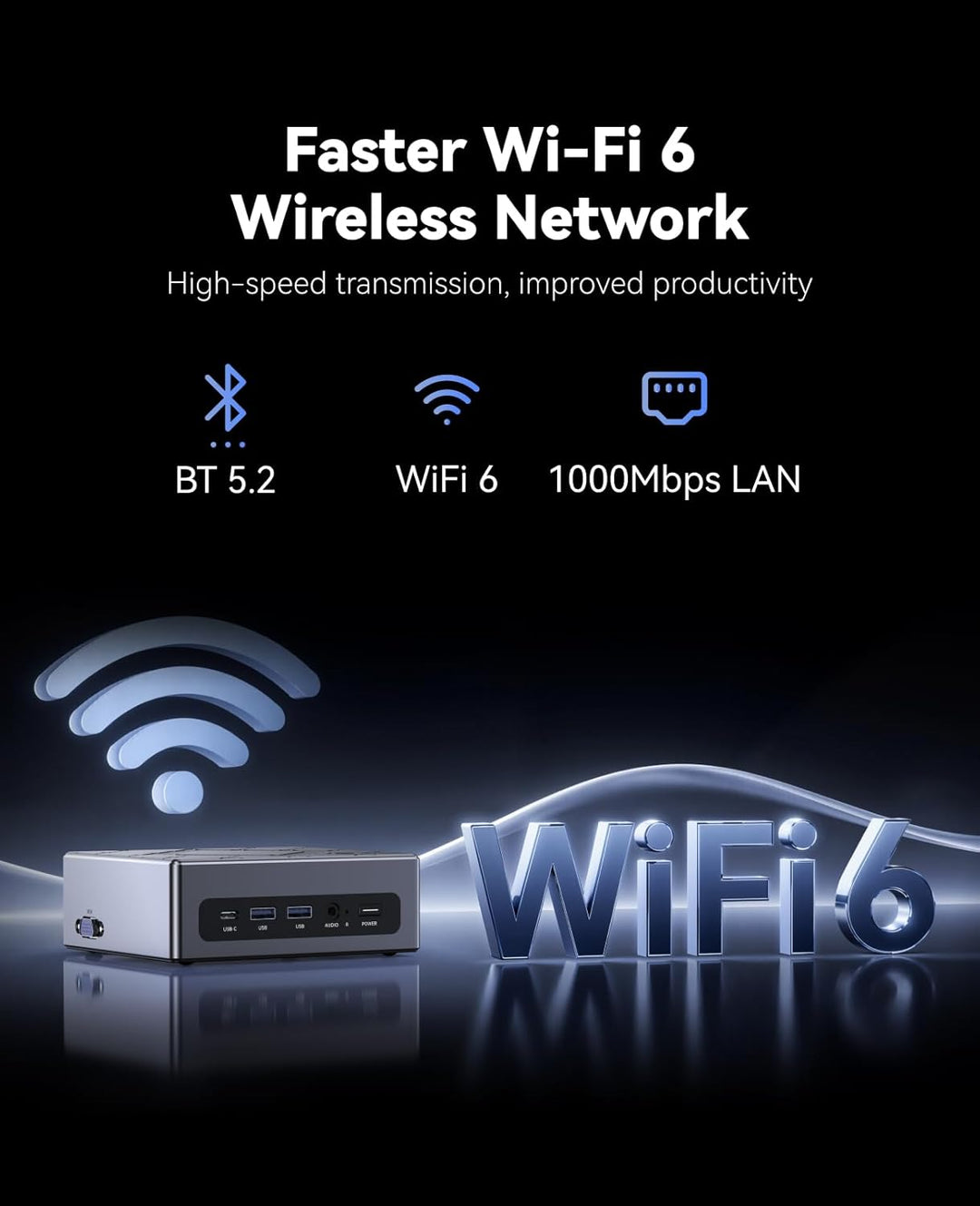 NiPoGi CK10 Mini PC Ιntel Core i5-12450H(Besser als 11390H,8C/12T, bis zu 4,4GHz) Mini Computer 1TB