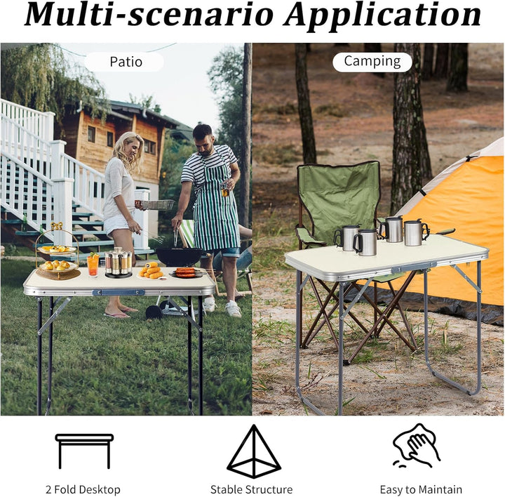LEADZM Campingtisch,Klapptisch,70x50x60cm,Gartentisch,Multifunktionaler Tisch, Leicht zu reinigen, M