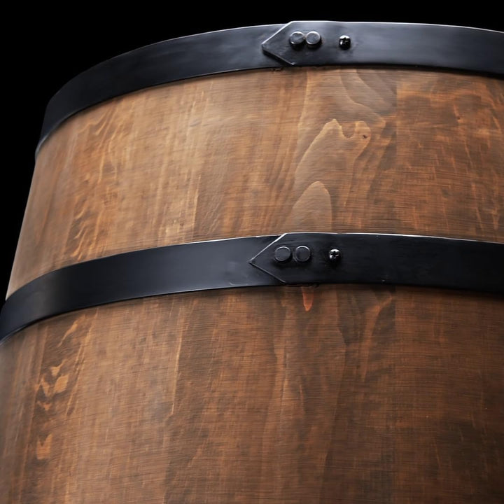CREATIVE COOPER Fassbar LED mit Weinhalter - Weinregal - Holzfass Hausbar 80cm - Rustikaler deko Bar