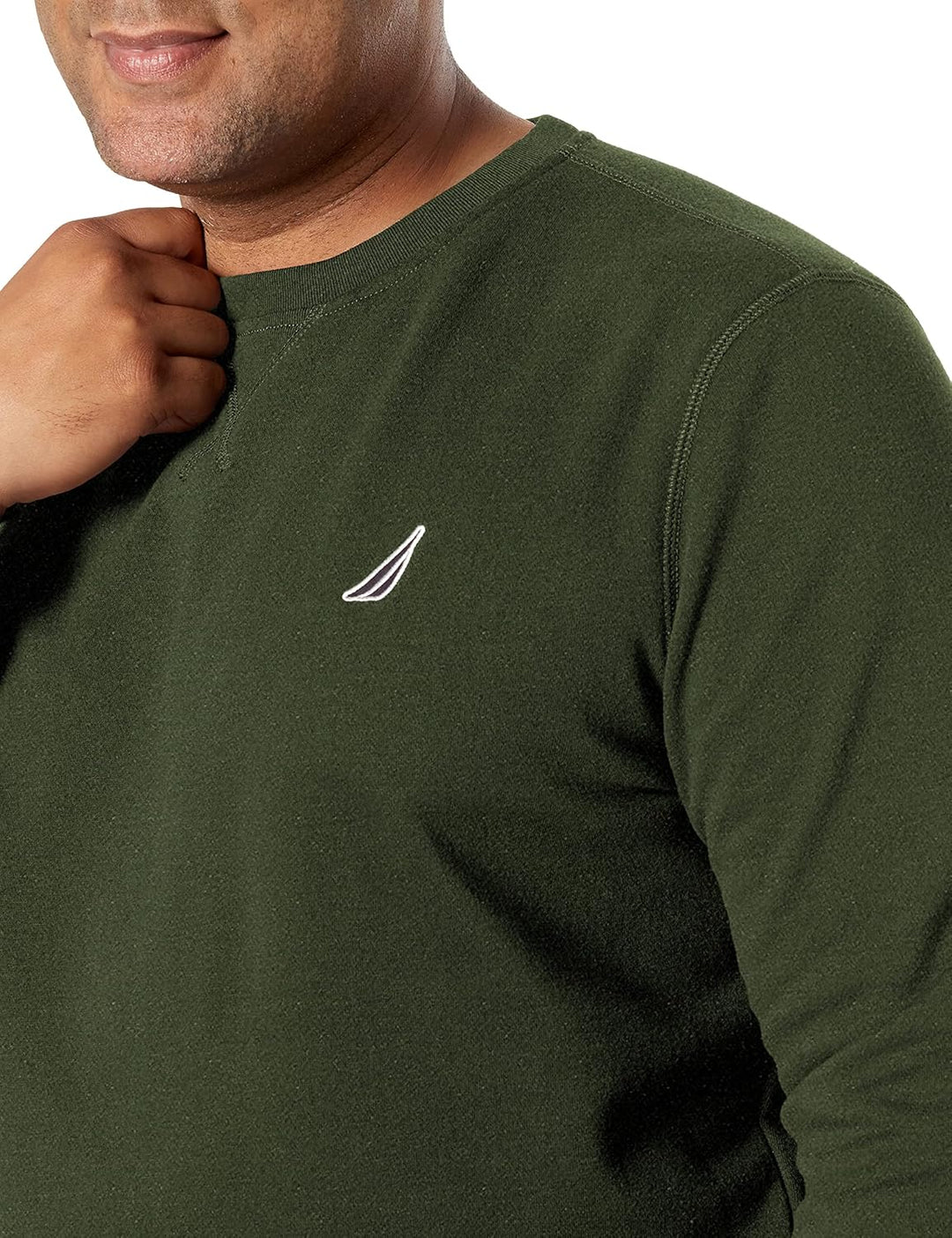 Nautica Herren Basic Crew Neck Fleece Sweatshirt, Kiefernwald