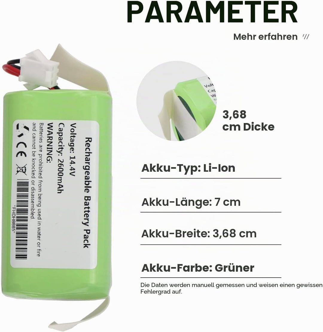 ANTIEE Ersatz Akku 14.4V 2600mAh für Lefant M210 M210B M210P M213 M213S Vacuum Roboter Staubsauger –