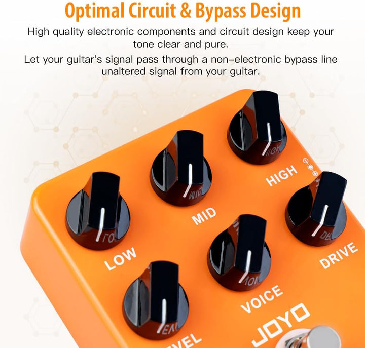 JOYO Overdrive Gitarreneffektpedal Verstärker Simulation Verzerrungspedal für E-Gitarre – Bypass (Ox
