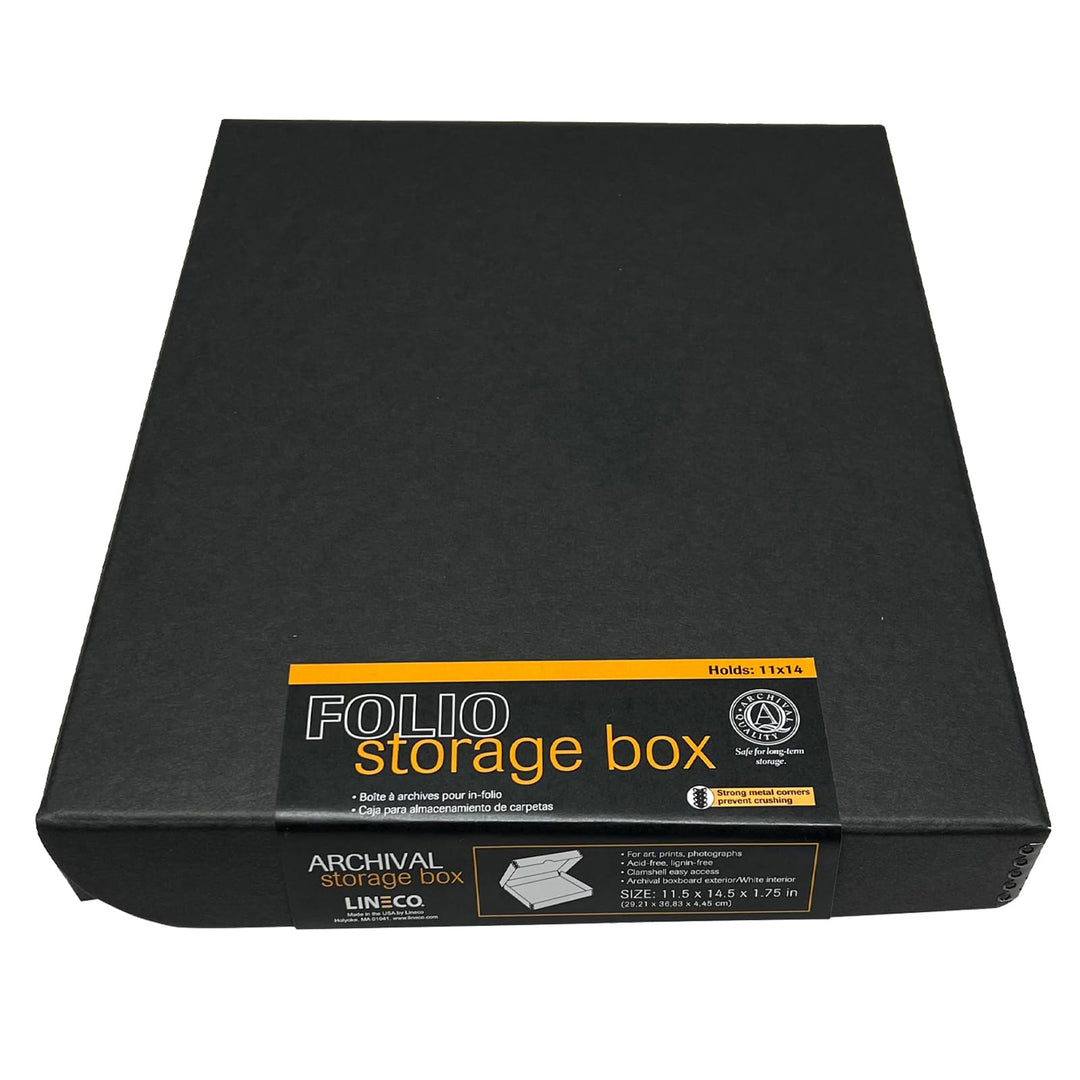 Lineco 27,9 x 35,6 cm Klapp Folio Aufbewahrungsbox, 4,4 cm, Metall Tiefer Rand Archivierung Faltscha