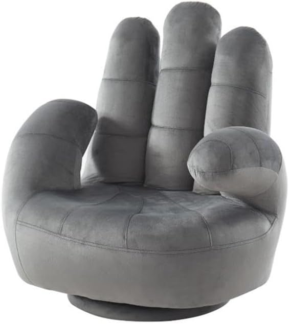 Vente-unique - Kindersessel Fingersessel drehbar - Samt - Anthrazit - Catchy