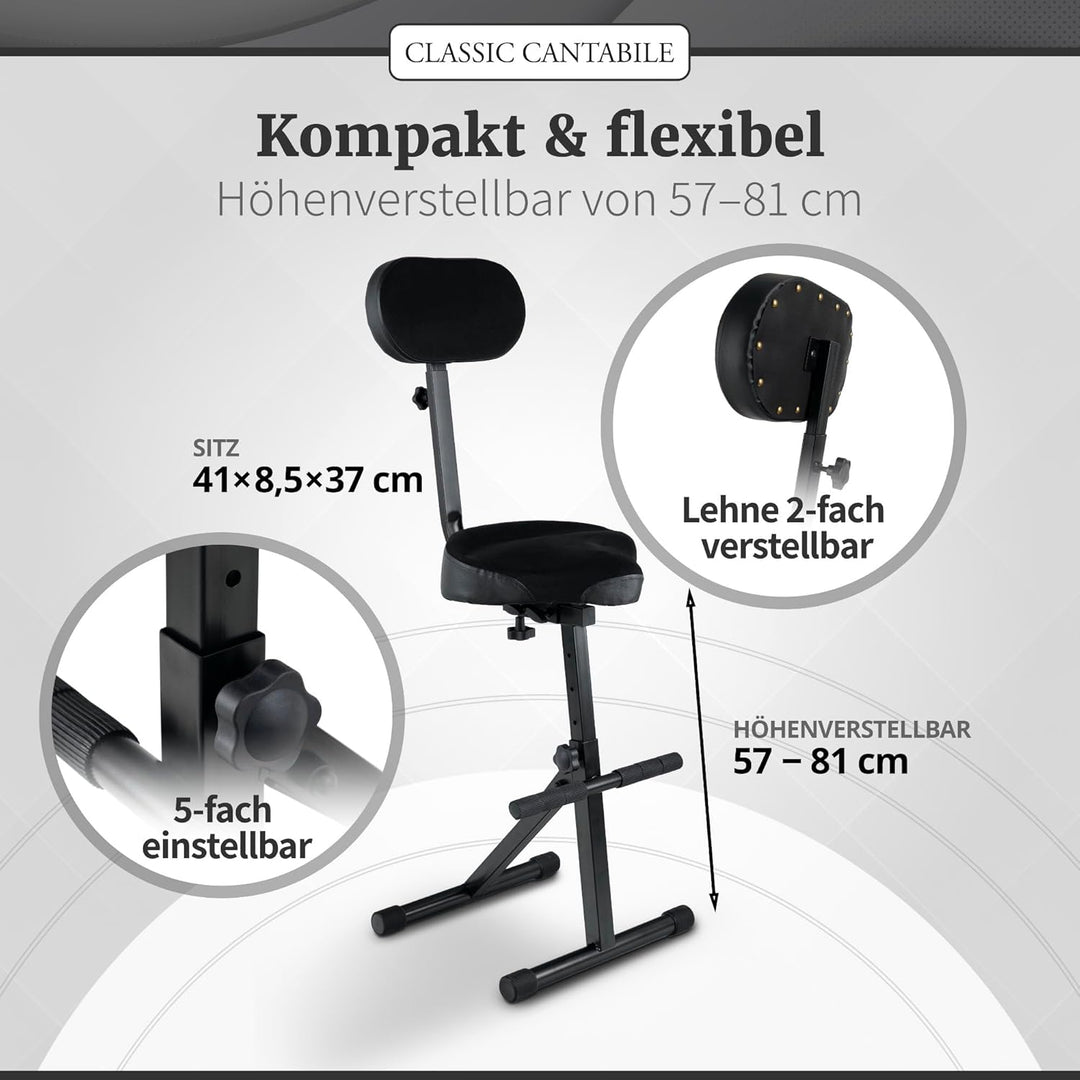Classic Cantabile ST-200 PRO 2X Set Stehhilfe Stehstuhl Stehsitz Bügelstuhl (massives Stahlgestell,