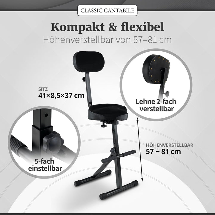Classic Cantabile ST-200 PRO 2X Set Stehhilfe Stehstuhl Stehsitz Bügelstuhl (massives Stahlgestell,