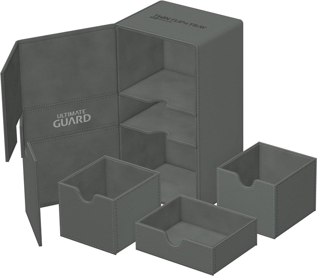 Ultimate Guard Twin Flip`n`Tray 200+ XenoSkin Monocolor Grau, Grau