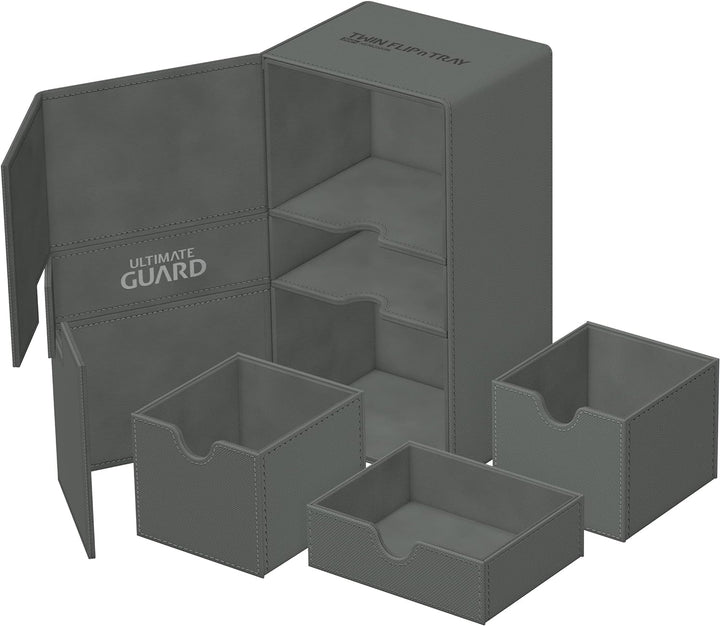 Ultimate Guard Twin Flip`n`Tray 200+ XenoSkin Monocolor Grau, Grau