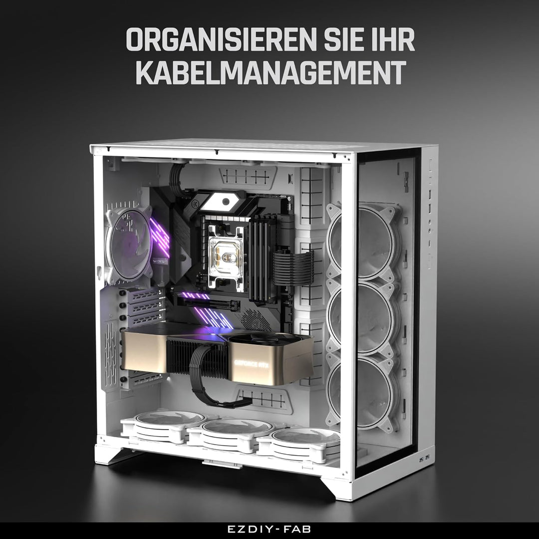 EZDIY-FAB PCIE 5.0 12VHPWR Sleeved Cable Kit, 16AWG Stromversorgungskabel Verlängerung, 24PIN-ATX/(4