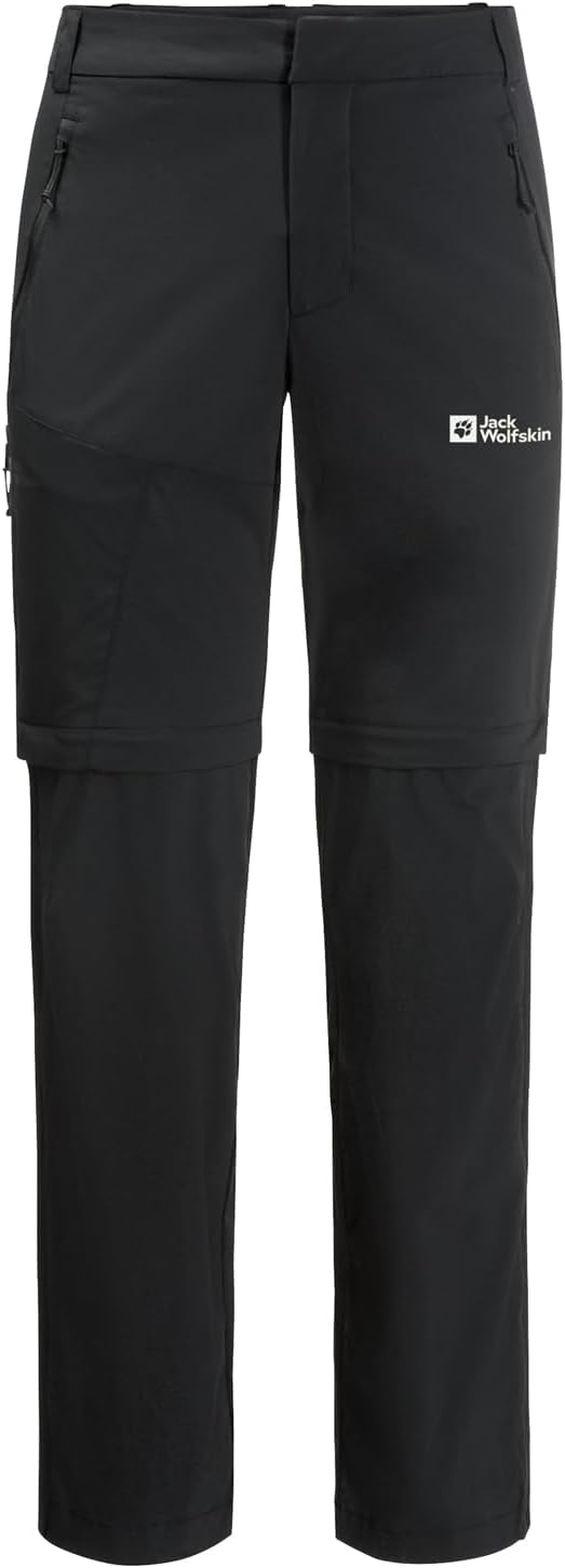 Jack Wolfskin Herren Wanderhose Glastal Zip Away Pants M L Schwarz, L Schwarz