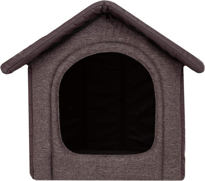 Hundehütte Hundehöhle Hundebett Hundehaus Katzenhöhle kleine S - 38x32 cm braunes Öko-Leder S - 38x3