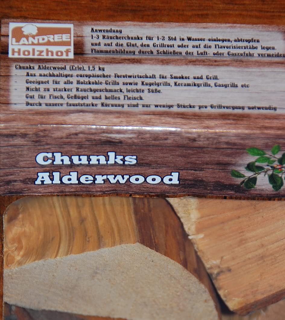 Landree Erle Räucherklötze Wood Chunks 1,5Kg aus Schleswig-Holstein Räucherklötze 1,5kg, Räucherklöt