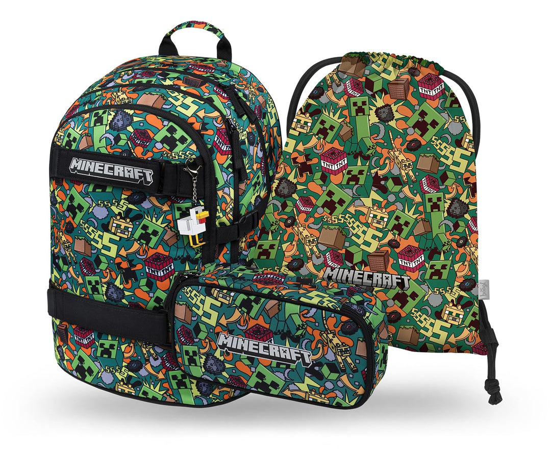 Baagl Schulrucksack Set Jungen Mädchen 3 Teilig, Schultasche ab 3. Klasse, Grundschule Ranzen mit Br