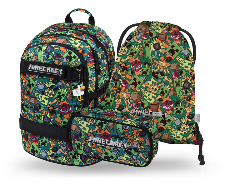 Baagl Schulrucksack Set Jungen Mädchen 3 Teilig, Schultasche ab 3. Klasse, Grundschule Ranzen mit Br