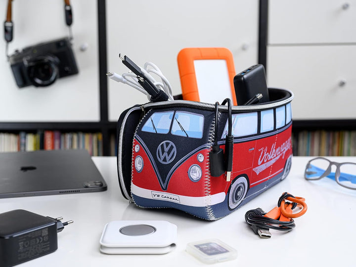 BRISA VW Collection - T1 Bulli Bus Kulturbeutel Kosmetiktasche | Volkswagen Universaltasche Waschbeu