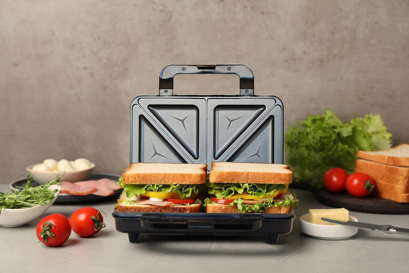 Bestron XL Sandwichmaker, Antihaftbeschichteter Sandwich-Toaster für 2 Sandwiches, inkl. automatisch