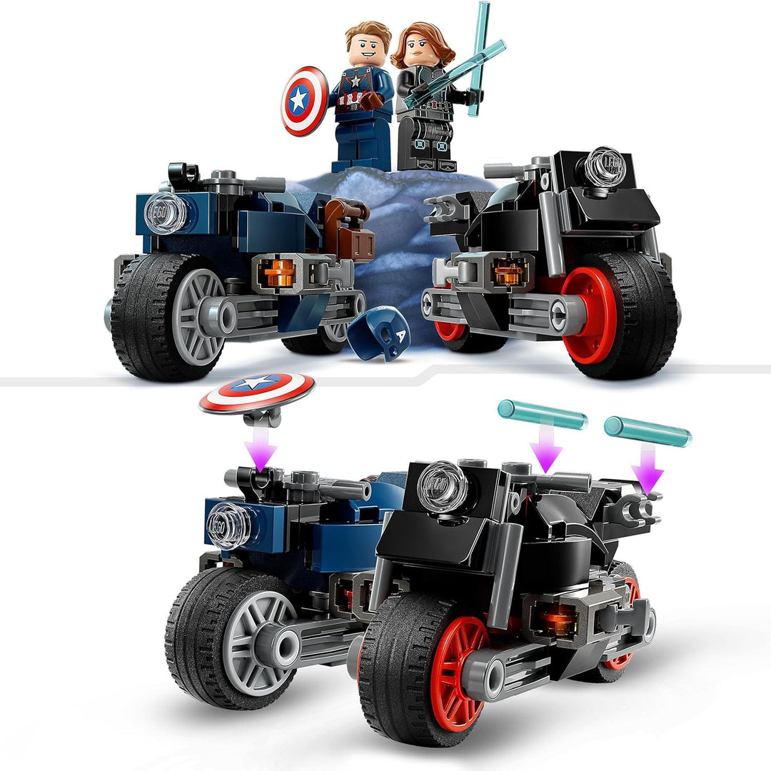 LEGO 76260 Marvel Captain America & Black Widow Motorräder, Avengers: Age of Ultron Set, Motorrad Sp