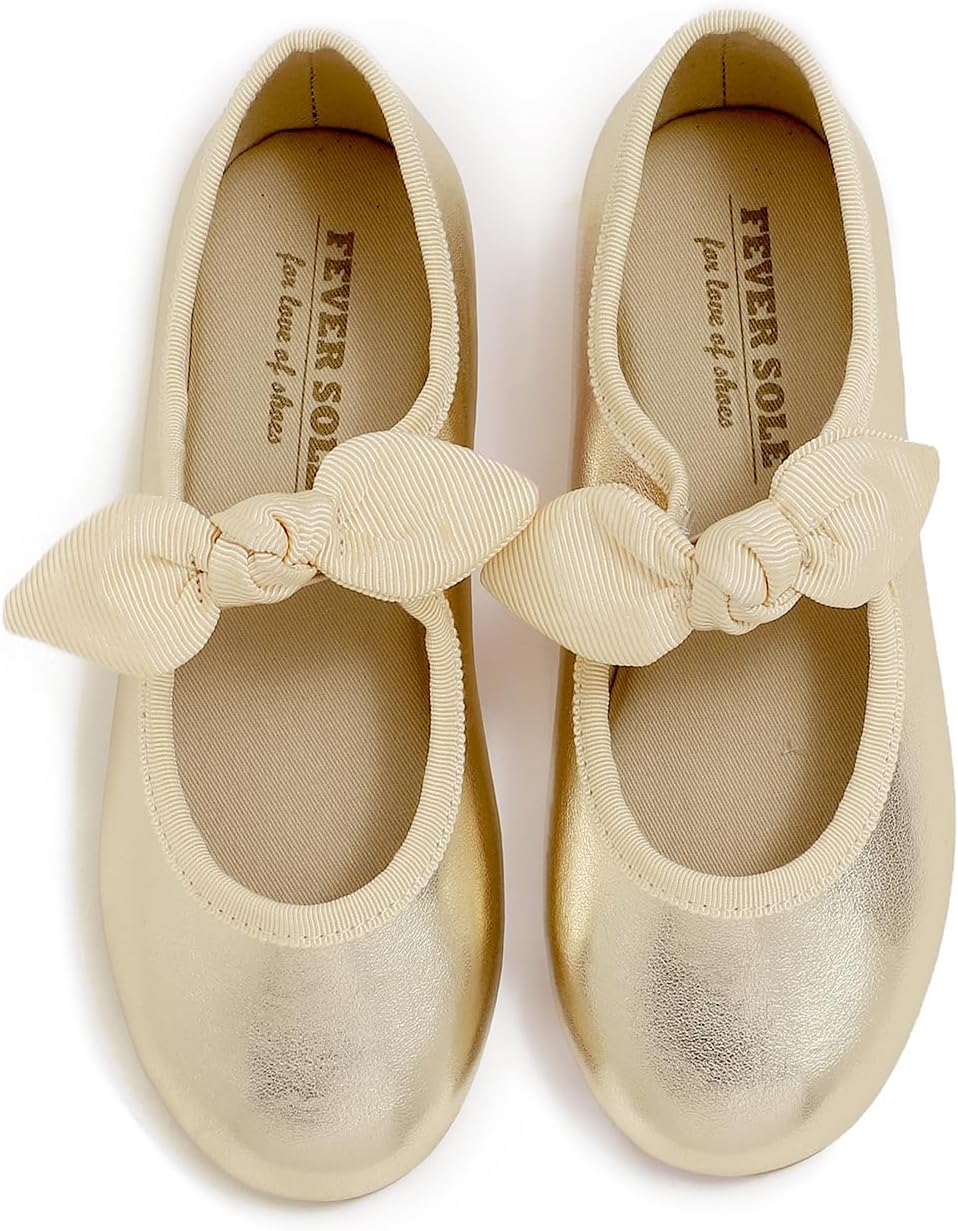 Feversole Girls Cute Dress, Mädchen süsses Kleid Mary Jane Schuhe weiche Party Urlaub Ballerinas 29