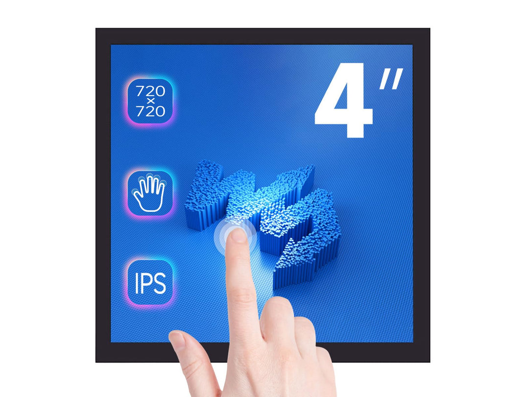 Waveshare 4inch Square Capacitive Touch Screen LCD (C) for Raspberry Pi 720×720 DPI IPS Toughened Gl